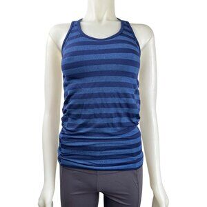 Athleta Womens Rev Up Stripe Racerback Tank Top With Built-In Bra Size M